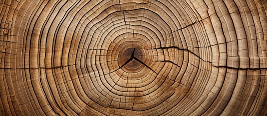 A detailed view of the concentric rings found on the cross section of a spruce tree trunk is captured in this close up copy space image