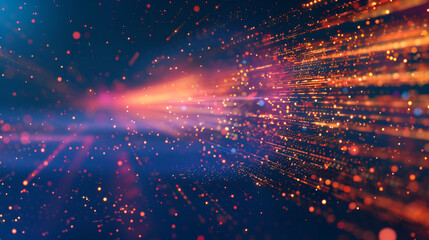 Obraz premium abstract futuristic background with colorful glowing neon lines, data streaming background with colorful lines of light and information, Fractal art background for creative design