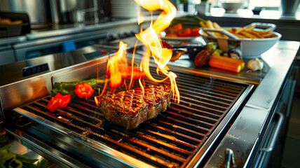 Köstliches Steak auf dem Grill. 
