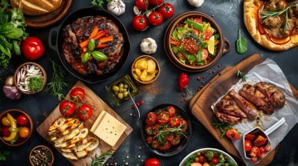 Fototapeta premium Irresistible Gastronomic Delight: A Background That Captivates Consumers