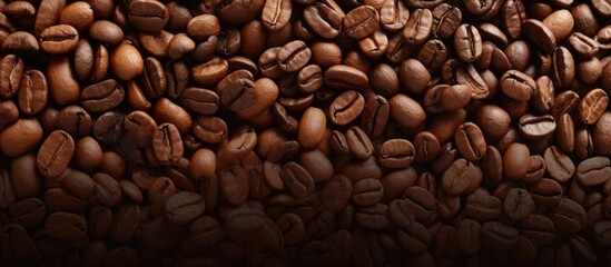 Fototapeta premium A close up copy space image showcasing the smooth rich texture of a brown coffee background