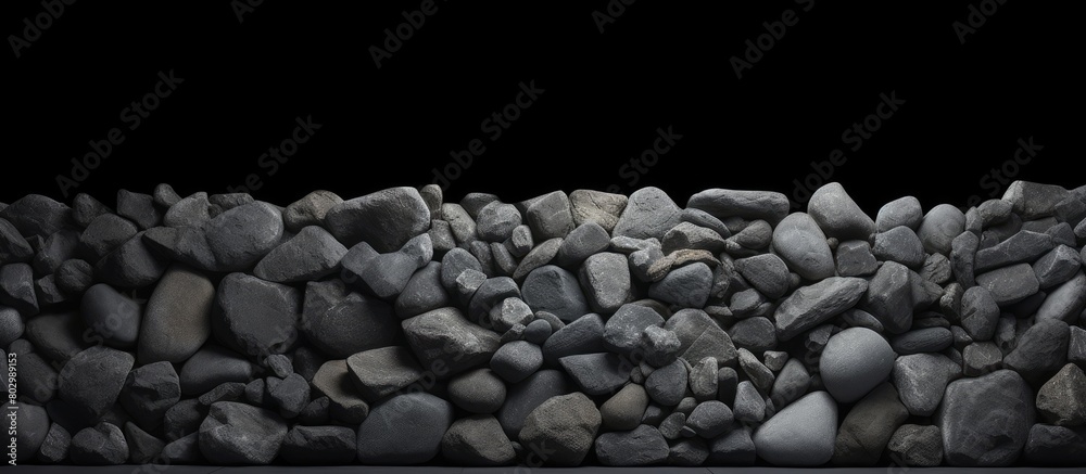 Aufkleber A dark background made of concrete adorned with stones creating an interesting and textured copy space image
