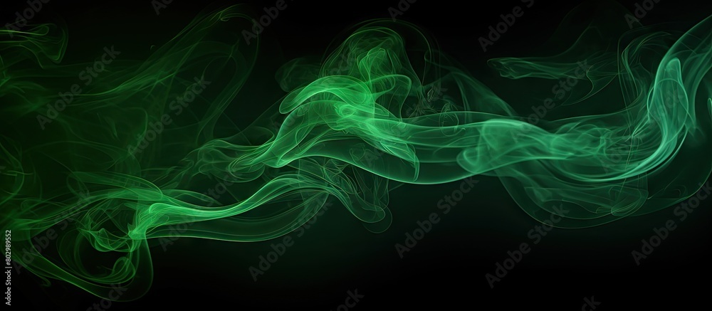 Poster a copy space image of green steam against a captivating black backdrop