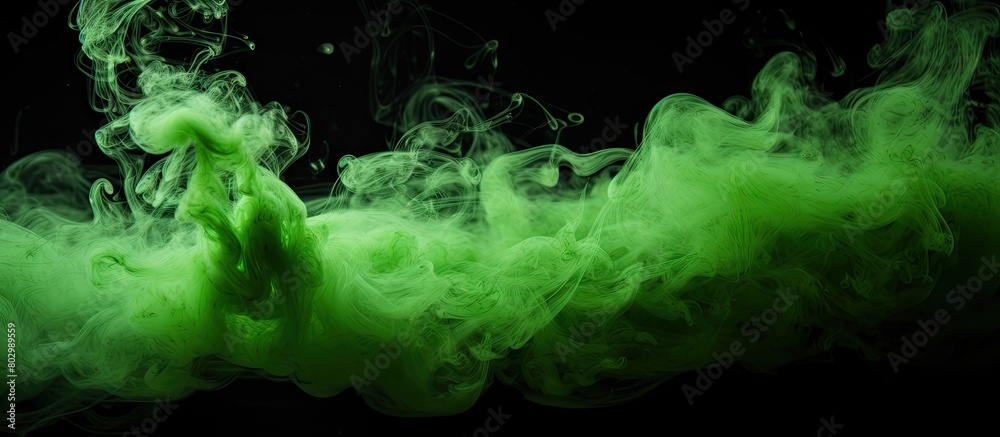 Poster a copy space image of green steam against a captivating black backdrop