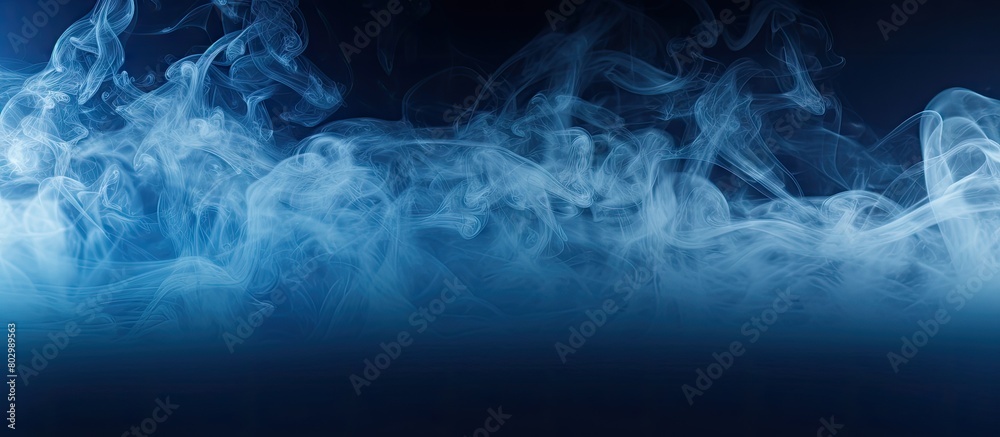 Fototapete a blue vapor contrasting against a dark backdrop with ample room for additional content in the image