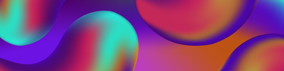 Abstract digital artwork featuring vibrant and colorful bubbles or spheres against a gradient background