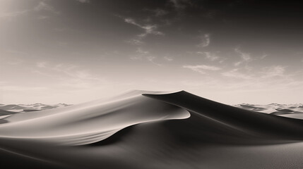 Moonlit night in the sahara desert, with endless sand dune