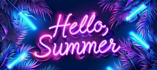 Summer sale vector background with abstract design and hello, summer text for banner and poster