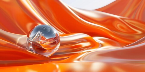 The background is completely mix Orange and Silver with no texture and the minimalist Mirror is in the right hand side