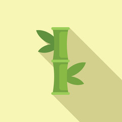 Bamboo plant stick icon flat vector. Natural tree detailed. Leaf branch