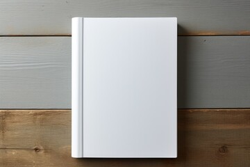 Clean White Notebook on Wooden Surface