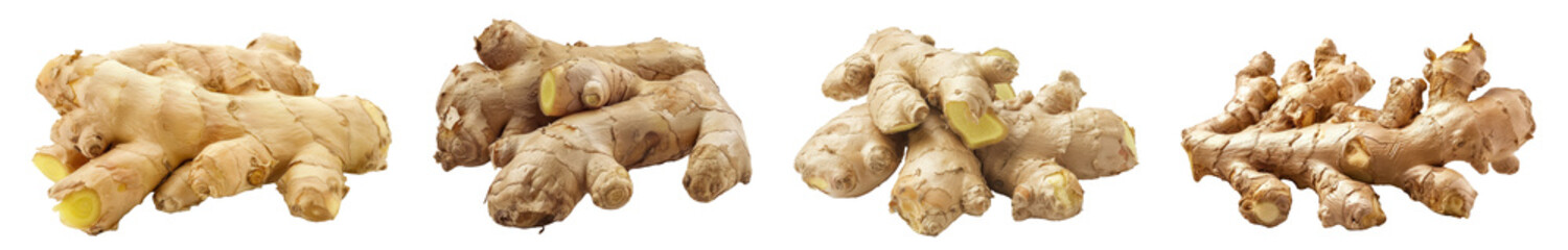 Fototapeta premium Ginger root isolated on transparent background