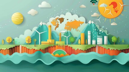 Fototapeta premium Infographics explaining the concept of climate change.