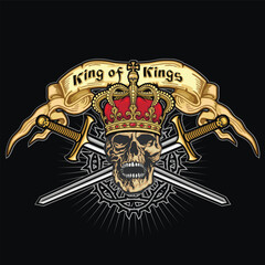 Gothic sign with skull, grunge vintage design t shirts