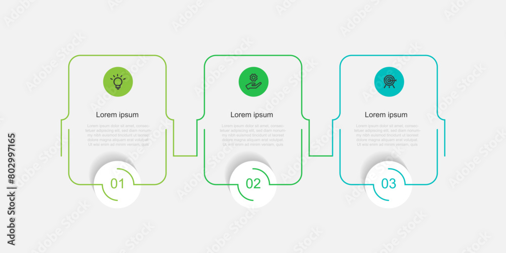 Poster Design template infographic vector element with 3 step line connected suitable for business information and web graphic design