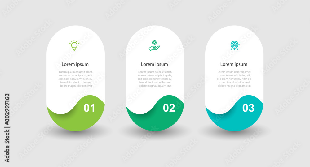 Poster Design template infographic vector element with 3 step or section suitable for presentation, banner information, and web graphic design