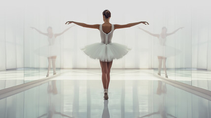 ballerina dancer in ballet position
