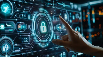 Obraz premium Ensure privacy protection and security management through desktop-based security software, enhancing tech innovation and cyber defense measures.