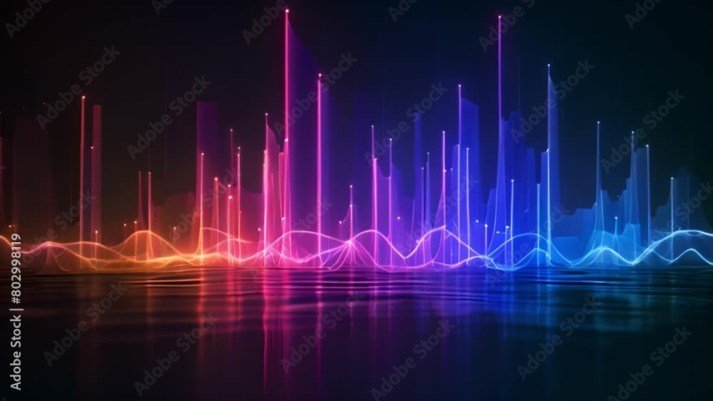 Poster multicolored lines intersect on a vibrant background, creating a visually stimulating display of dif