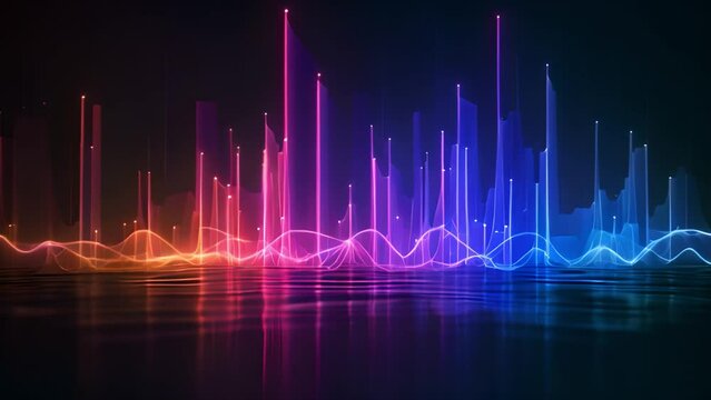Multicolored lines intersect on a vibrant background, creating a visually stimulating display of different hues and patterns.