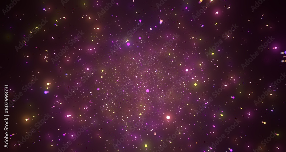 Poster flying inside digital data tunnel.