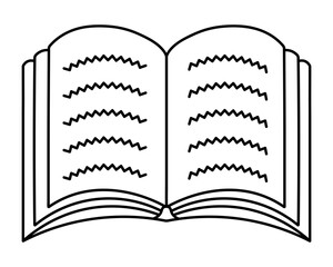 Opened book of Thor. Sketch. Holy book in Judaism. Vector illustration. Outline on isolated background. Jewish traditional religious law. Coloring book for children. Doodle style. Idea for web design.