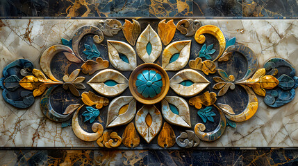 Fototapeta premium Vintage-Inspired Turquoise Marble Decoration for Home Decor Party Wedding Event