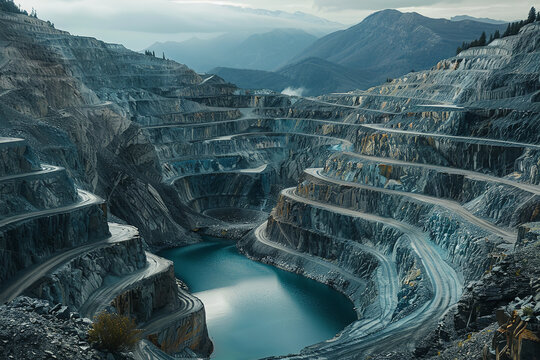 A photographer captures the stark beauty of a silver mine - contrasting the harsh industrial setting with the surrounding natural landscape