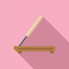 Smoking asian stick icon flat vector. Aroma zen. Relaxation smell