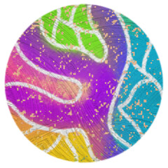 Illustration of a colorful tree in a circle
