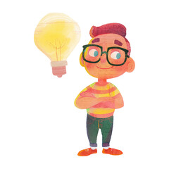 Cute man get an idea