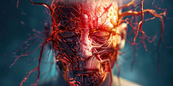 Primary Angiitis of the Central Nervous System (PACNS): The Brain Vasculitis and Neurological Deficits - Imagine a person with highlighted brain showing vasculitis