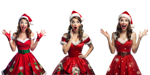 A beautiful lady wearing a Christmas dress