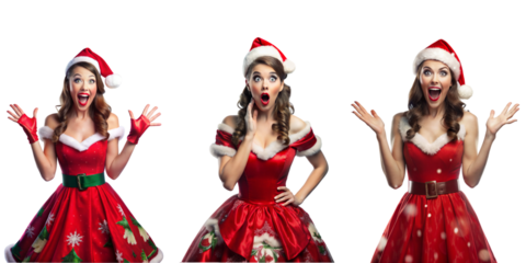 A beautiful lady wearing a Christmas dress