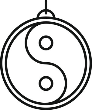 recommend clip art: Yin yang icon outline vector. Unity east symbol. Harmony balance