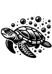 Sea Turtle SVG, Turtle SVG, Turtle PNG, Ocean Turtle, Turtle Silhouette, Bubbles SVG, Swimming turtle, Turtle Clipart, Turtle Cricut