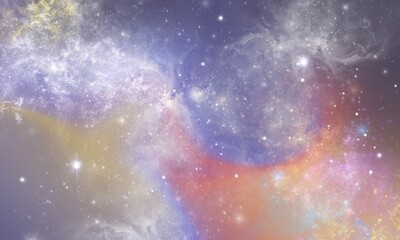 colorful abstract pastel stars and cloud galaxy patterned background, purple  gradient background