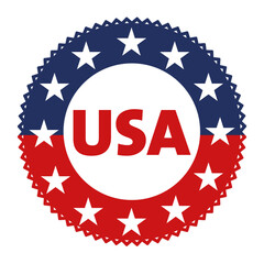 USA icon vector. Emblem of the United States of America badge