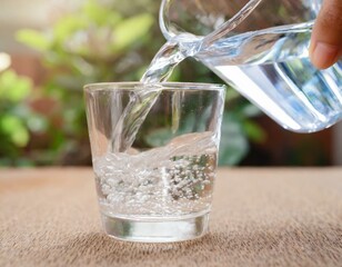 Glas Wasser eingießen 