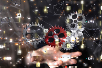 Fototapeta premium gear Technology background. Big data concept