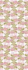 Groovy rose flowers garden seamless pattern. Cute hand drawn tiny florals background for prints. Vector illustration.