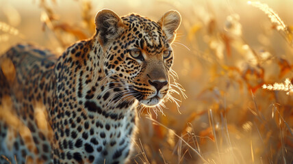 Leopard in the golden hour light