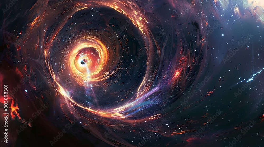 Wall mural enigmatic swirling galaxy amidst cosmic dust and stars