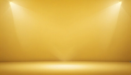 studio background featuring a yellow, golden color, add a touch of subtle shimmer or a gradient transitions, added depth.