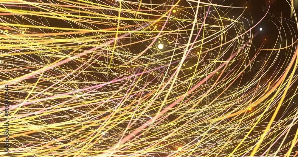 Poster inside digital data tunnel. Futuristic abstract background with neon rays. Concept for big data,