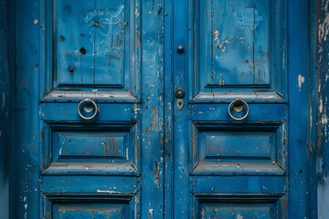 The door was painted blue, a bright, cheerful color that stood out against the rest of the building