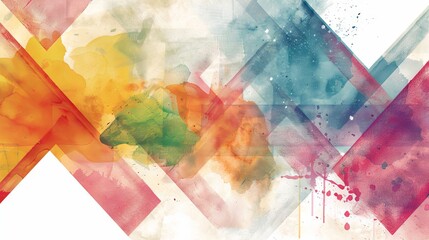 Abstract colorful watercolor geometric background