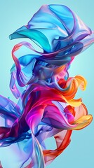Colorful Customer Appeal: Abstract Digital Art in Cyan Gradient with Vibrant Colors