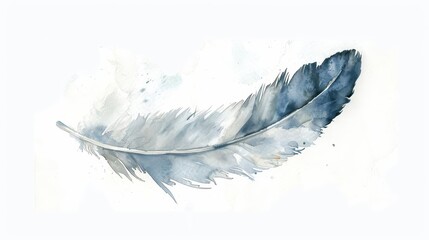 A watercolor painting of a feather