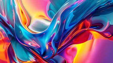 Vibrant Digital Art: Engage Customers with Cyan Gradient and Abstract Design